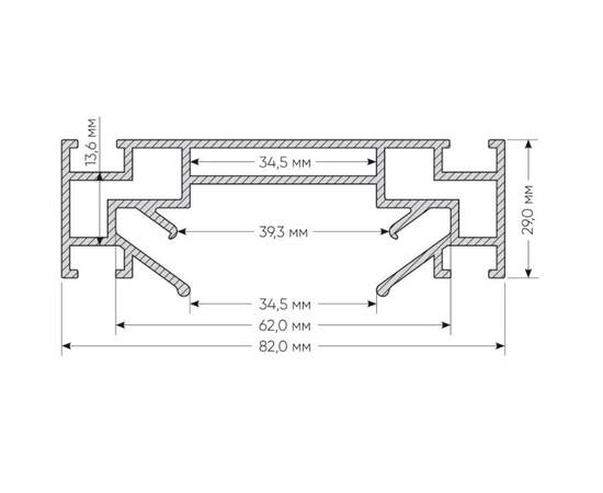 Закладной профиль для натяжного потолка Denkirs TR3030-AL, изображение 2