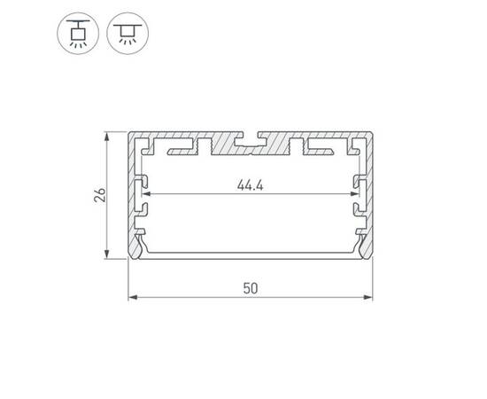Профиль Arlight PLS-Lock-W50-SMT-2000 Anod 033772, изображение 2