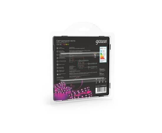 Светодиодная лента Gauss 7,2W/m 30LED/m 5050SMD RGB 5M 312000407, изображение 6
