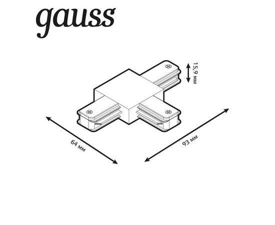 Коннектор T-образный Gauss TR109, изображение 2
