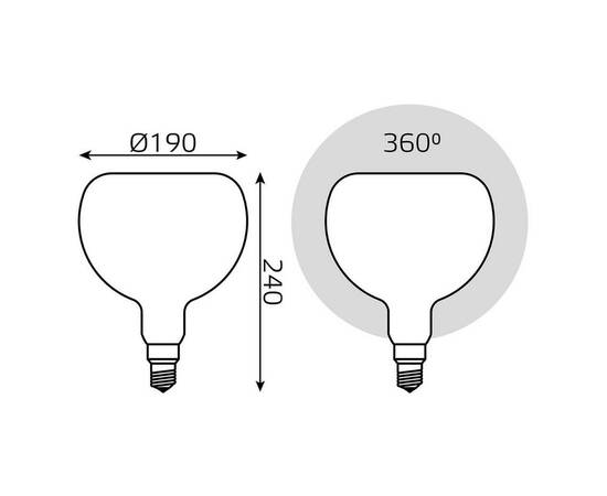 Лампа светодиодная филаментная диммируемая Gauss E27 10W 4100К матовая 1017802210-D, изображение 3