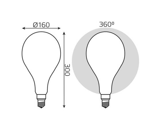 Лампа светодиодная филаментная диммируемая Gauss E27 10W 4100К матовая 179202210-D, изображение 5