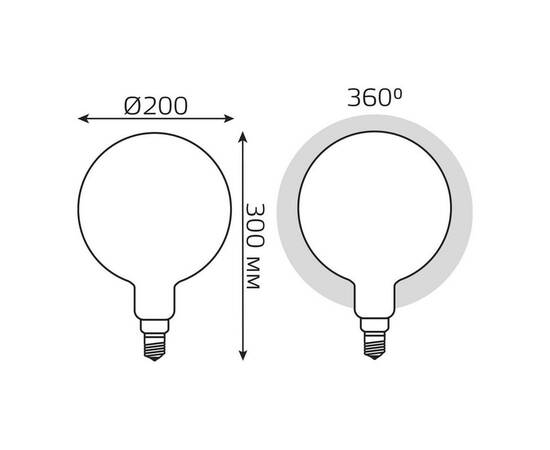Лампа светодиодная филаментная диммируемая Gauss E27 14W 4100К матовая 153202214-D, изображение 2