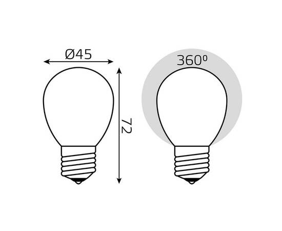 Лампа светодиодная филаментная диммируемая Gauss E27 9W 4100К матовая 105202209-D, изображение 2