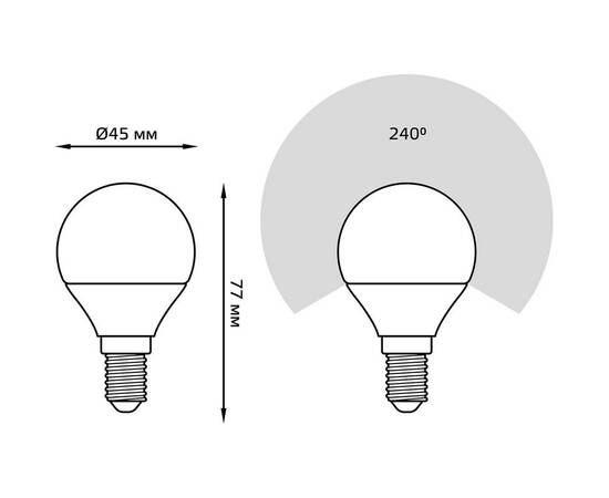 Лампа светодиодная Gauss E14 6.5W 6500K матовая 105101307, изображение 2