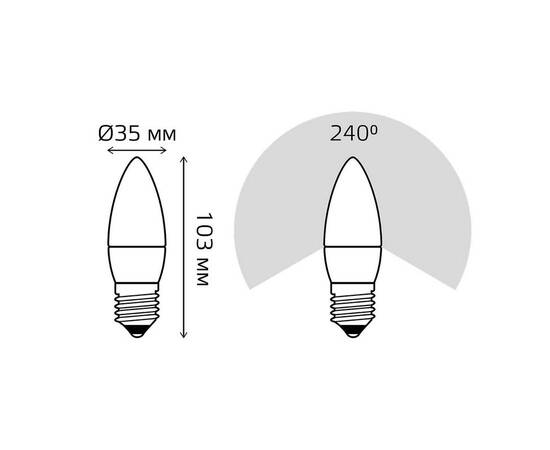 Лампа светодиодная Gauss E27 12W 3000K матовая 30212, изображение 5
