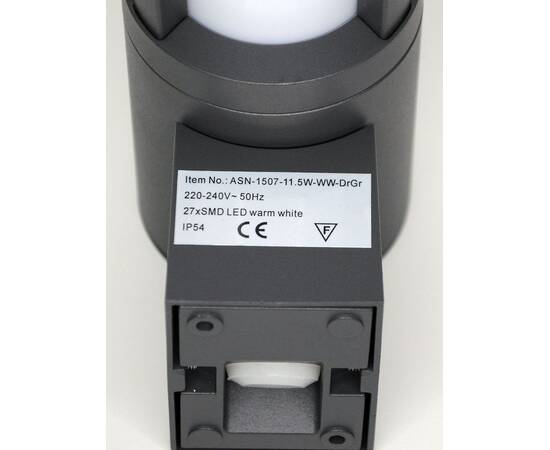 Уличный настенный светодиодный светильник Elvan PJ-1507/1-11.5W-WW-Gr, изображение 2