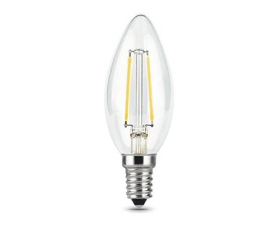 Лампа светодиодная филаментная диммируемая Gauss E14 7W 2700K прозрачная 103801107-S, изображение 3