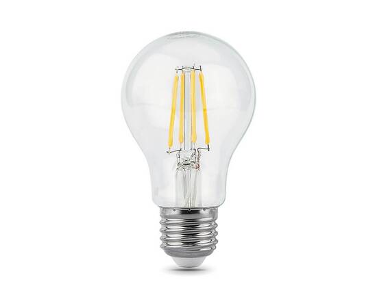 Лампа светодиодная филаментная диммируемая Gauss E27 10W 4100K прозрачная 102802210-S, изображение 4