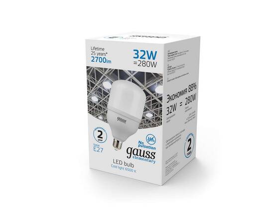Лампа светодиодная Gauss E27 32W 4000K матовая 63233, изображение 4