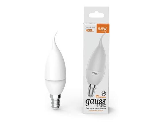 Лампа светодиодная Gauss E14 5,5W 3000К матовая 1034116
