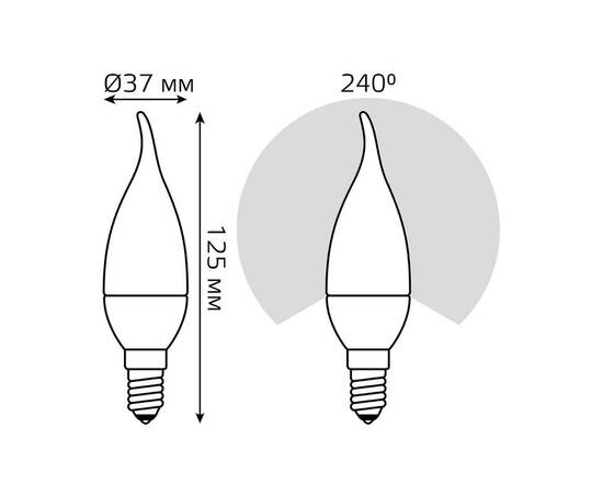 Лампа светодиодная Gauss E14 5,5W 3000К матовая 1034116, изображение 2