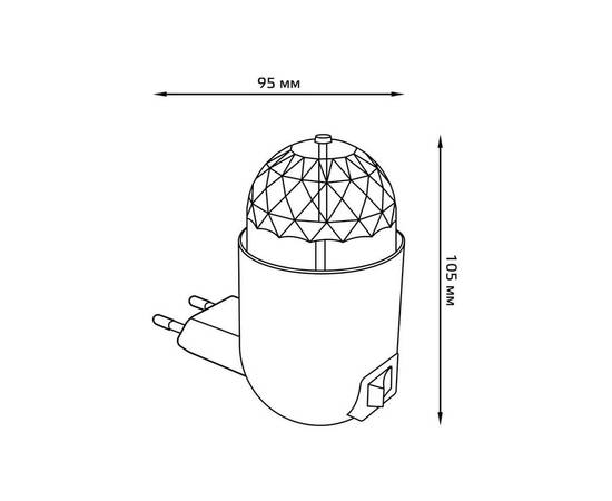 Настенный светильник Gauss с фиксированной проекцией диско DIY0041, изображение 2