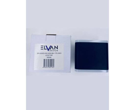 Уличный настенный светодиодный светильник Elvan GW-6080S-6W-WW-BK, изображение 5