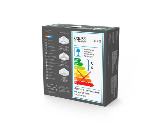 Потолочный светодиодный светильник Gauss Backlight BL221, изображение 5