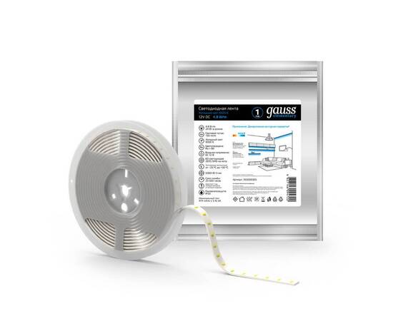 Светодиодная лента Gauss 4,8W/m 60LED/m 2835SMD холодный белый 5M 355000305, изображение 4