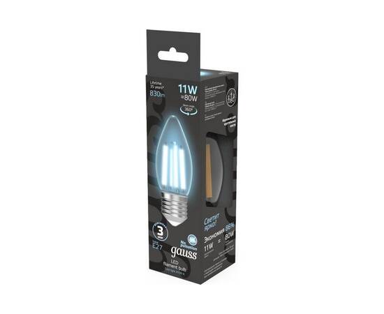 Лампа светодиодная филаментная Gauss E27 11W 4100K прозрачная 103802211, изображение 9