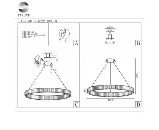 Подвесная люстра ST Luce SL1622.183.01, изображение 2