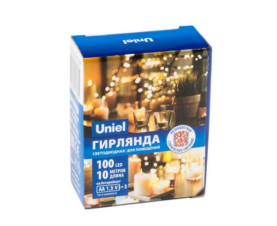 Светодиодная гирлянда Uniel Роса разноцветный ULD-S1000-100/SCB/3AA Multi IP20 Dew UL-00005483, изображение 4