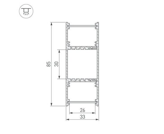 Профиль Arlight ARH-WALL-3385-DUAL-2000 ANOD 036341, изображение 4