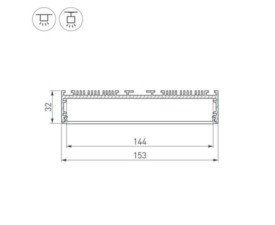 Профиль Arlight ARH-Power-W150-2000 Anod 036368, изображение 2