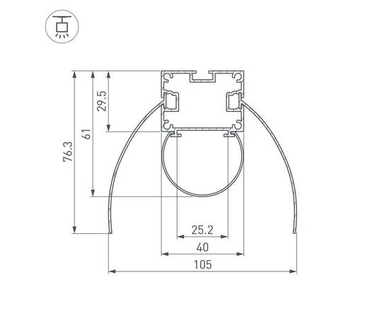 Профиль Arlight ARH-Power-W154-F-Comfort-2000 Anod 036343, изображение 2