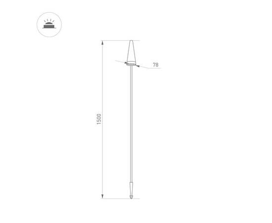 Ландшафтный светодиодный светильник Arlight LGD-Cono-Boll-H1500-7W Warm3000 037521, изображение 2