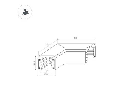 Коннектор L-образный внешний Arlight Mag-Orient-Con-2620-L90 037322, изображение 2