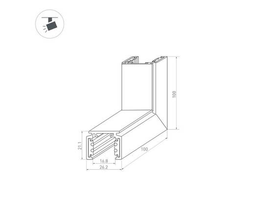 Коннектор L-образный внешний Arlight Mag-Orient-Con-2620-L90-EXT 037326, изображение 2