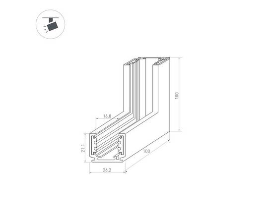 Коннектор L-образный внутренний Arlight Mag-Orient-Con-2620-L90-INT 037325, изображение 2