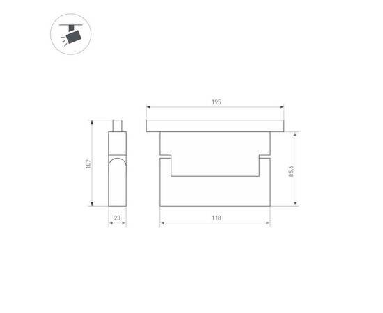 Трековый светодиодный светильник Arlight Mag-Orient-Flat-Fold-S195-6W Day4000 035853, изображение 2