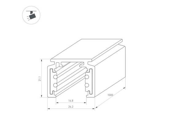 Шинопровод магнитный Arlight Mag-Orient-Track-2620-1000 037308, изображение 2