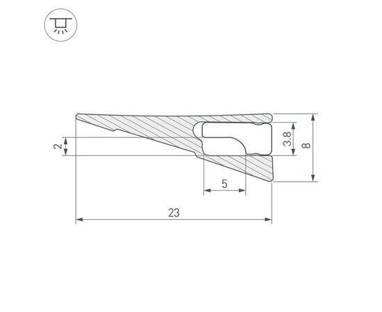 Профиль Arlight SL-Mini-Shelf-H8-2000 Anod Olive Grey 038205, изображение 2
