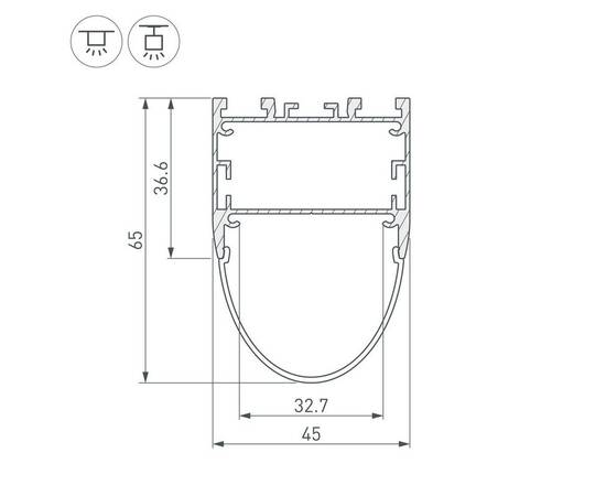 Профиль Arlight ARH-Line-B-3652-2000 Anod 036347, изображение 2