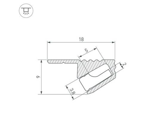 Профиль Arlight SL-Mini-Shelf-H9-2000 Anod Olive Grey 038208, изображение 2