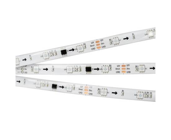 Светодиодная влагозащищенная лента Arlight 7,2W/m 30LED/m 5060SMD разноцветная 5M SPI-SE-B30-10mm 12