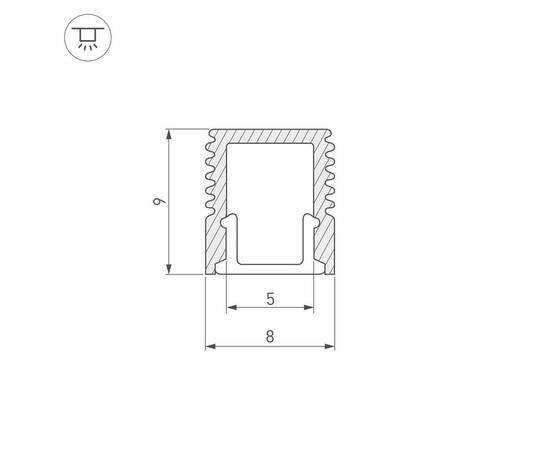 Профиль с рассеивателем Arlight SL-Mini-8-2000 Anod+Opal 036832, изображение 2