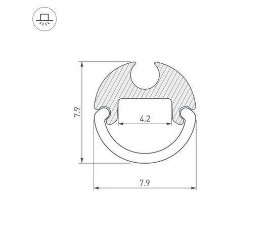 Профиль Arlight ARH-Round-D8-2000 Anod 036325, изображение 2