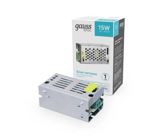 Блок питания Gauss 15W 12V IP20 BT500, изображение 5