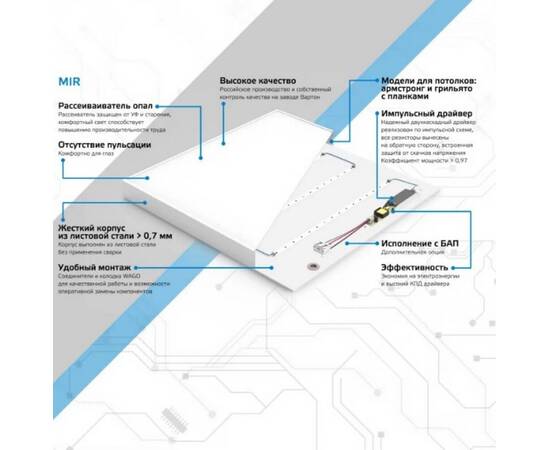 Потолочный светильник Gauss MiR Грильято опал G1-R3-00010-31A02-2003540, изображение 3