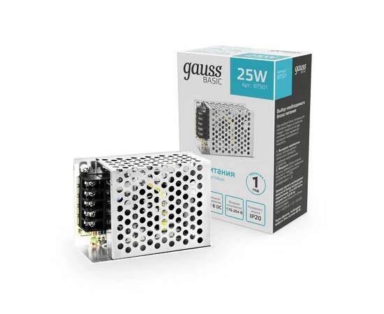 Блок питания Gauss 25W 12V IP20 BT501, изображение 5