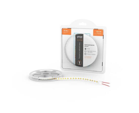 Светодиодная лента Gauss 10W/m 120LED/m 2835SMD теплый белый 3M BT036, изображение 7