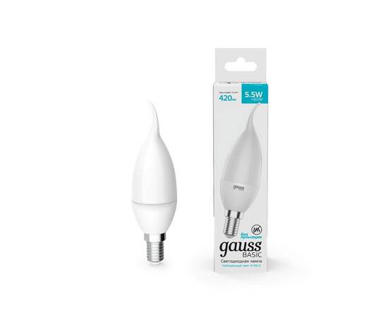 Лампа светодиодная Gauss E14 5,5W 4100К матовая 1034126