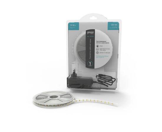 Светодиодная лента Gauss 10W/m 60LED/m 5050SMD нейтральный белый 5M BT043, изображение 6