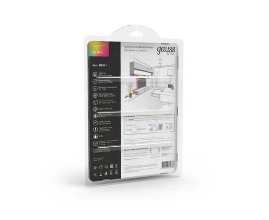 Светодиодная лента Gauss 10W/m 60LED/m 5050SMD разноцветный 3M BT041, изображение 6