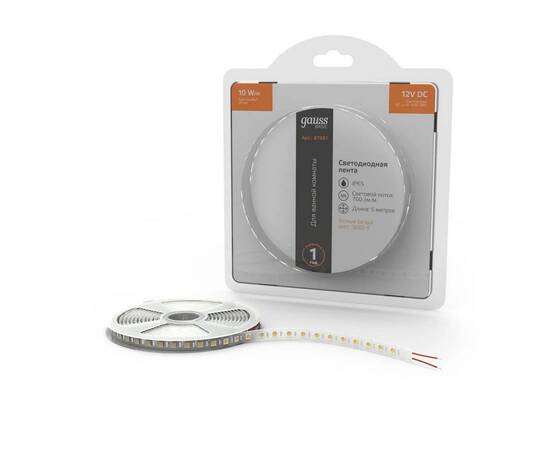 Светодиодная лента Gauss 10W/m 60LED/m 5050SMD теплый белый 5M BT051, изображение 7