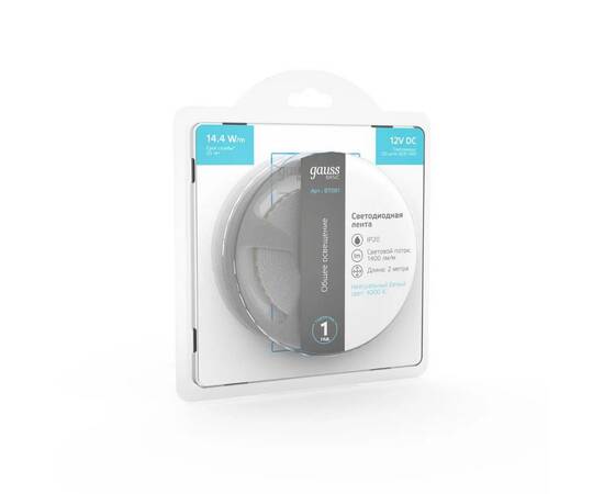 Светодиодная лента Gauss 14,4W/m 120LED/m 2835SMD нейтральный белый 2M BT081, изображение 6