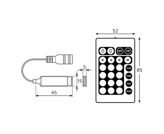Контроллер RGB для светодиодной ленты Gauss Basic LED 12V 72W BT610, изображение 2