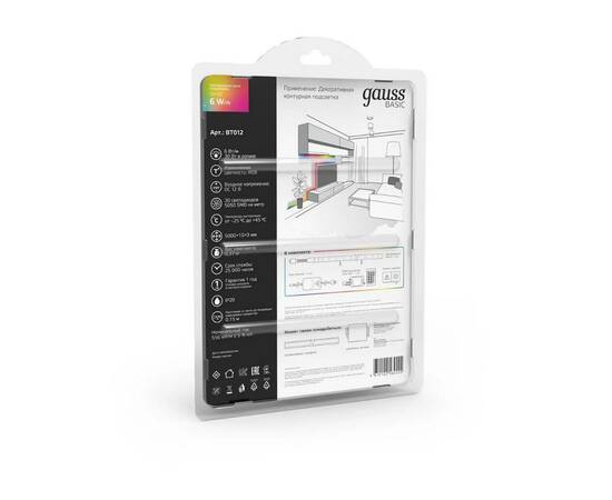 Светодиодная лента Gauss 6W/m 30LED/m 5050SMD разноцветный 5M BT012, изображение 7
