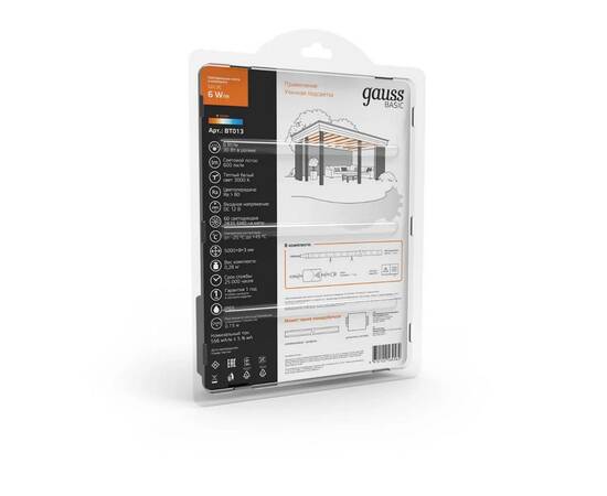 Светодиодная лента Gauss 6W/m 60LED/m 2835SMD теплый белый 5M BT013, изображение 5